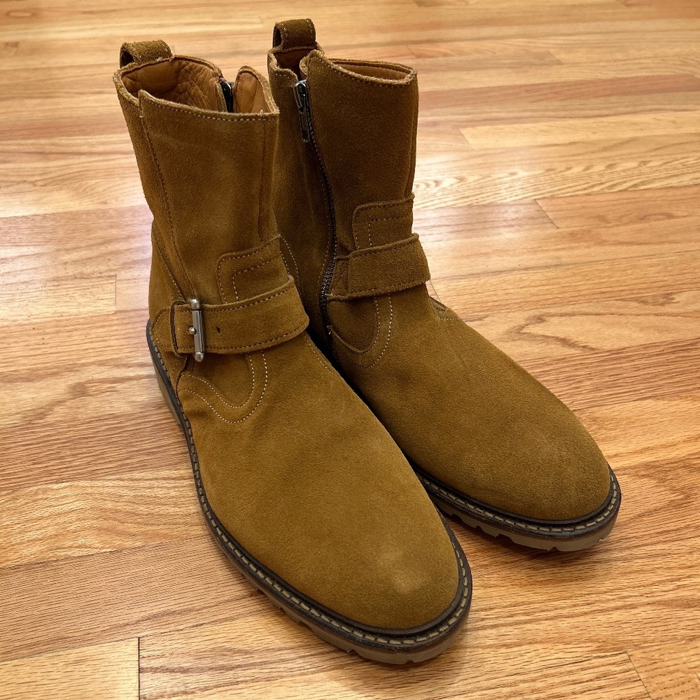 Allen Edmonds 9.5D Suede Discovery Moto Boots with Buckle